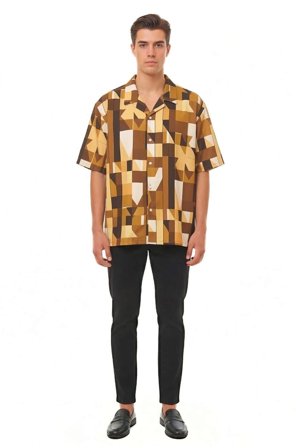 AMBER CUBIST GEOMETRIC OVERSIZED SHIRT