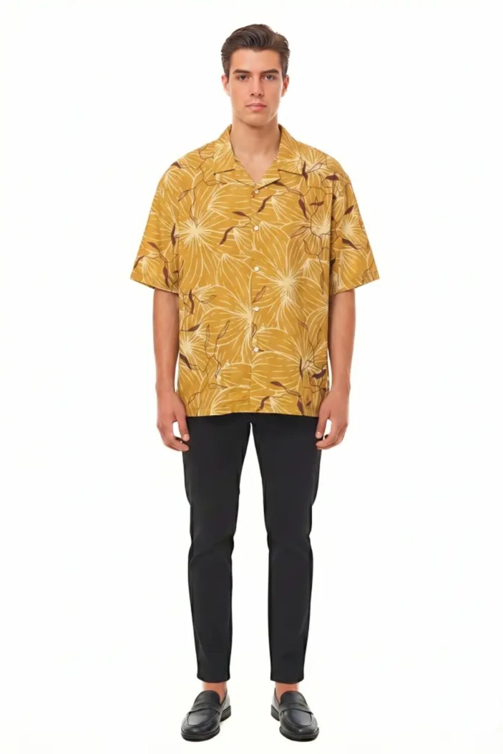 GOLDEN RADIANCE FLORAL OVERSIZED SHIRT