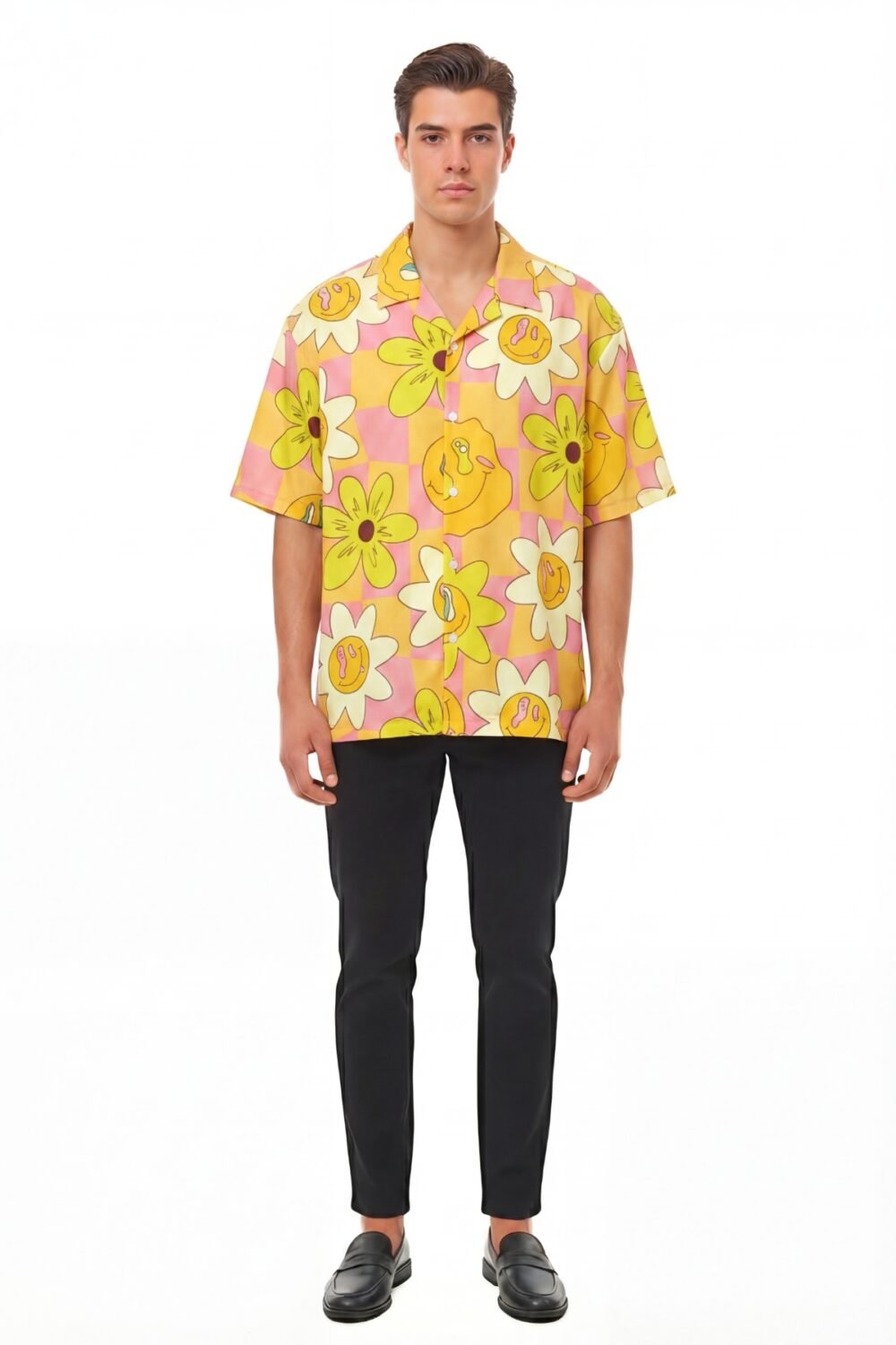 TRIPPY DAISY CHECKERED OVERSIZED SHIRT