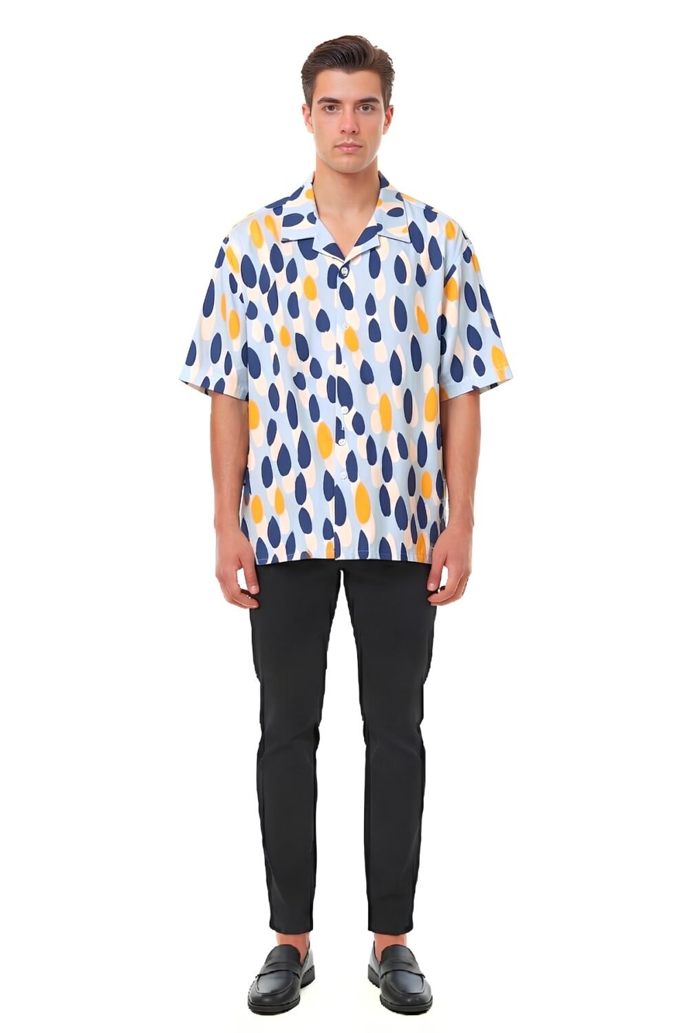 ABSTRACT RAINDROP BRUSHSTROKE OVERSIZED SHIRT