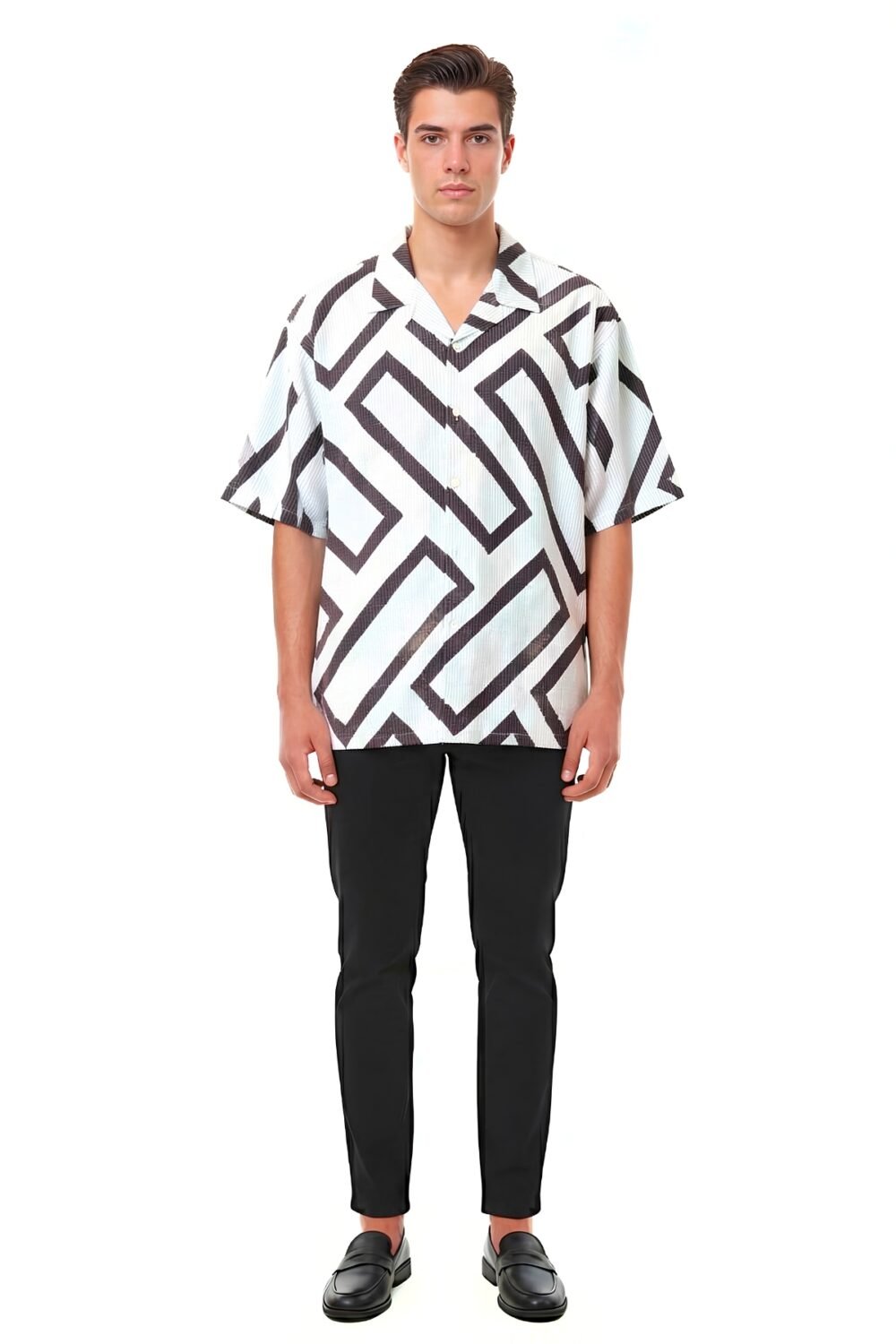 BOLD GEOMETRIC MAZE OVERSIZED SHIRT