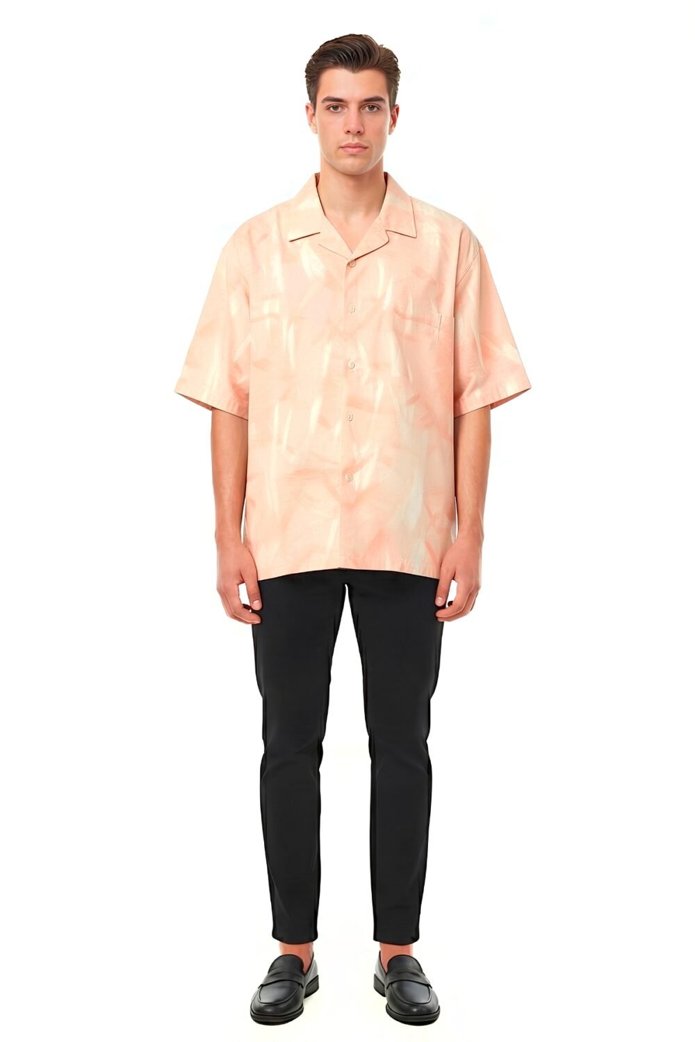 PASTEL PEACH WATERCOLOR OVERSIZED SHIRT