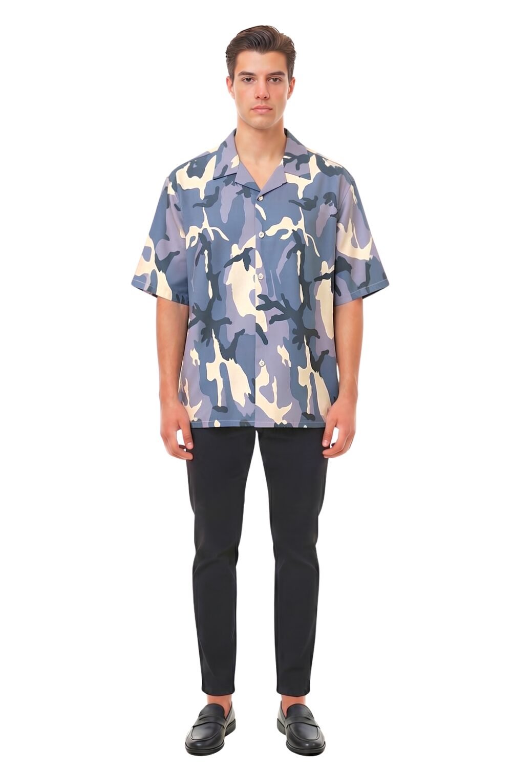 BLUE LAVENDER CAMO OVERSIZED SHIRT
