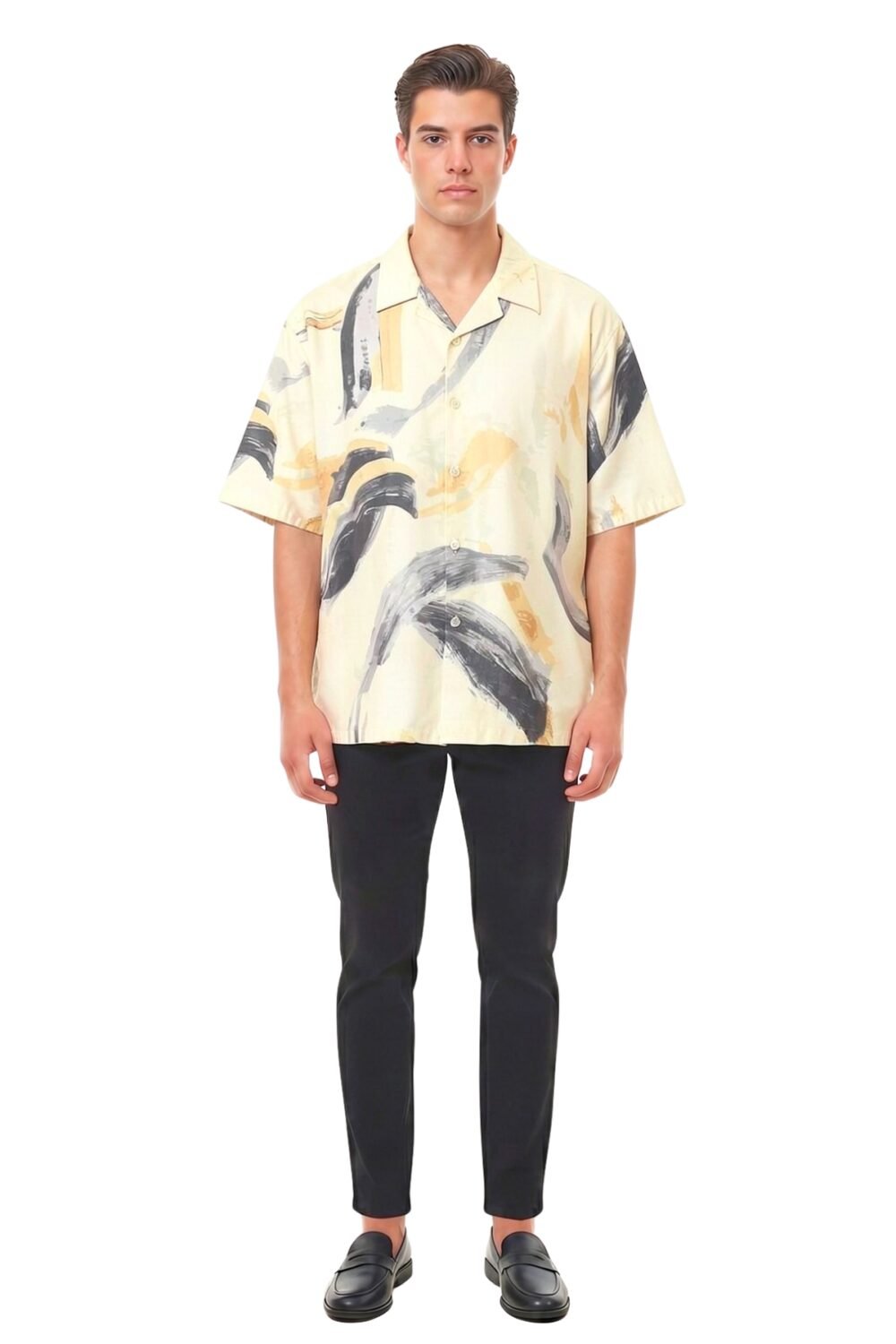 ABSTRACT BRUSHSTROKE OVERSIZED SHIRT