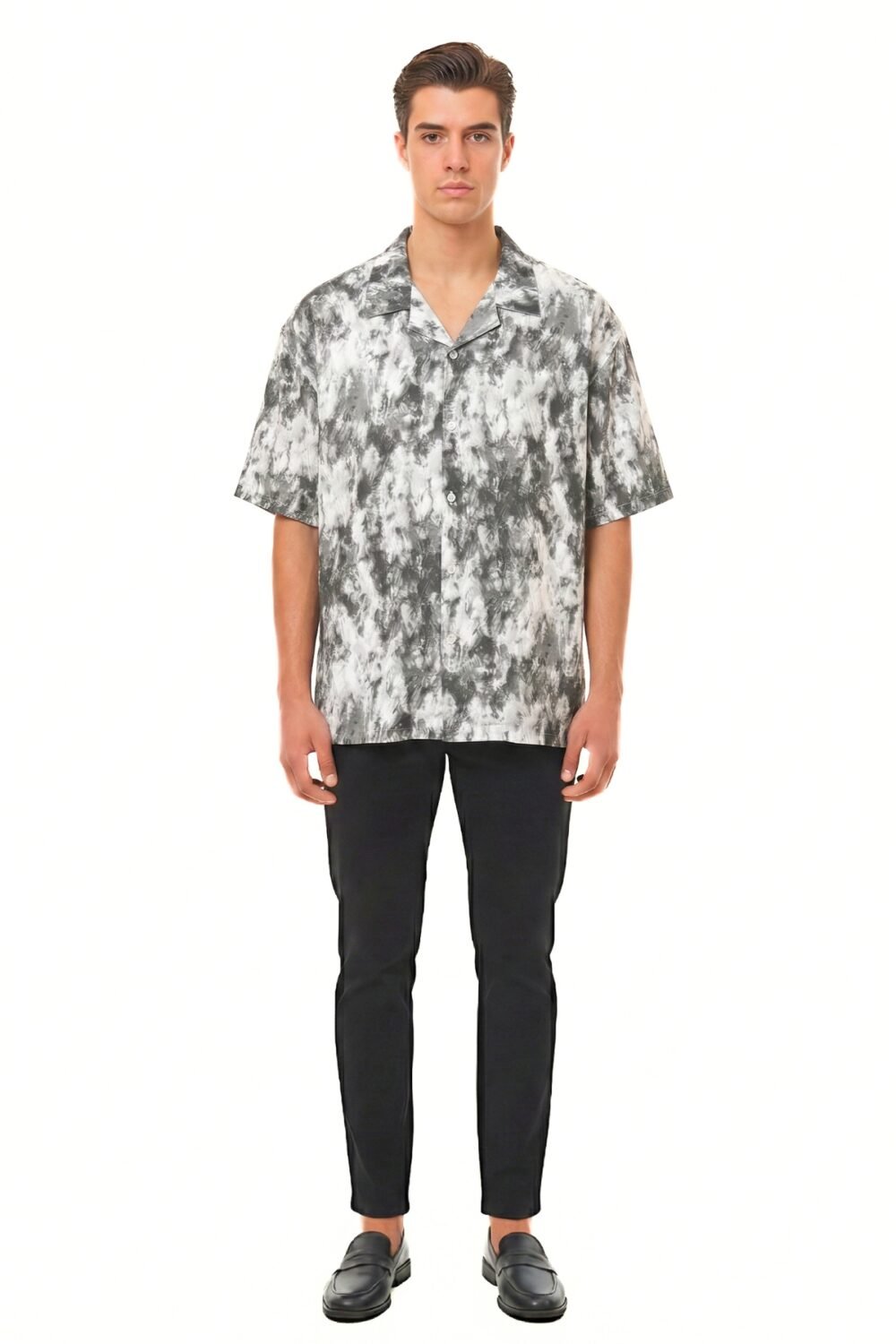 MONOCHROME STORM BRUSHSTROKE OVERSIZED SHIRT