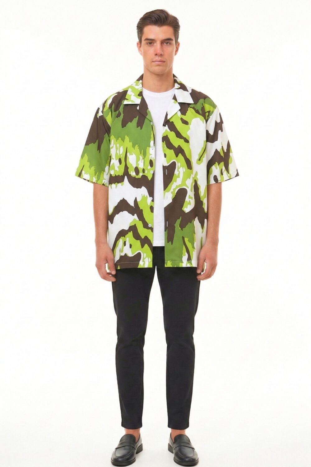 LIME ACID CAMO OVERSIZED SHIRT