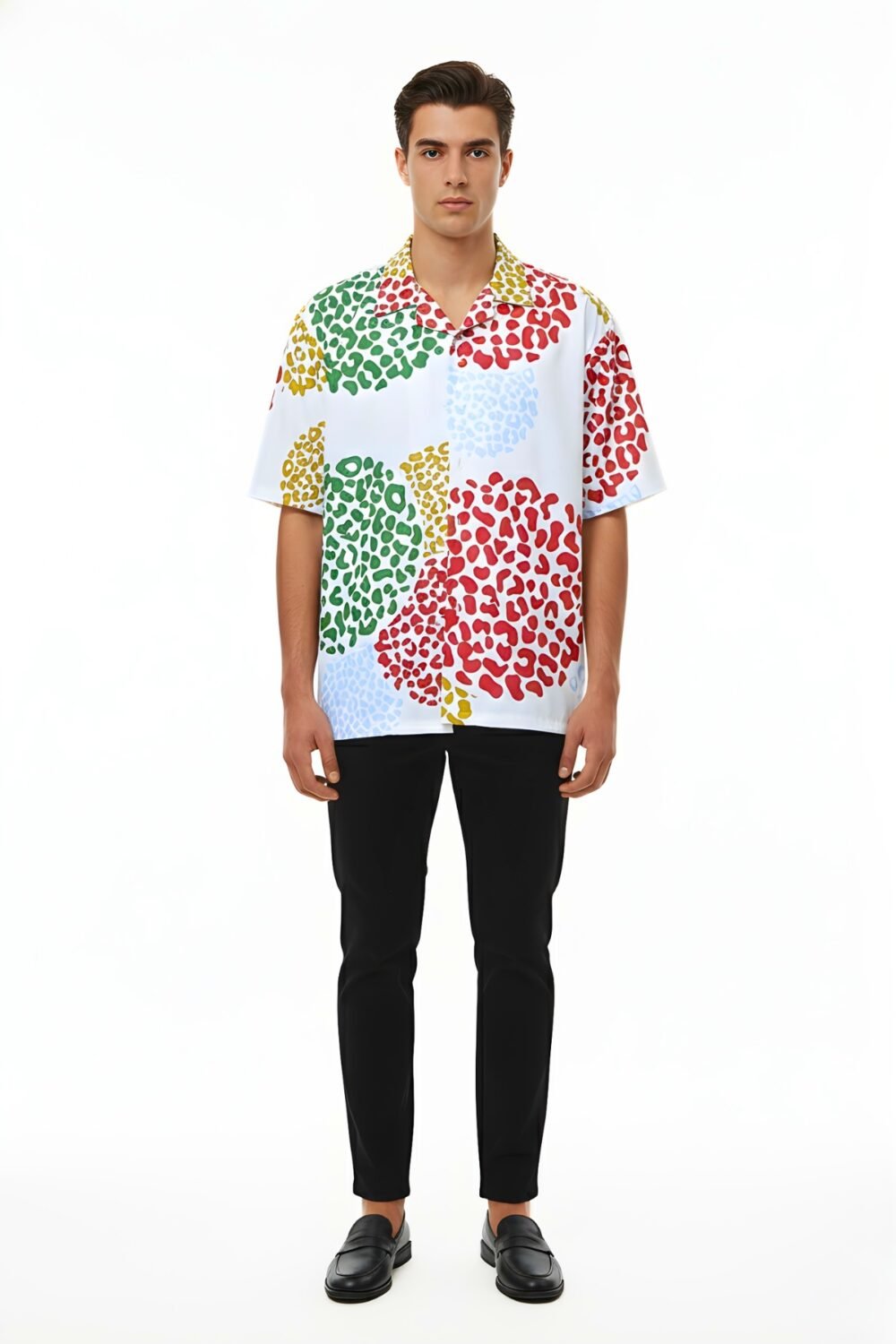 MULTI-COLOR LEOPARD DOT OVERSIZED SHIRT