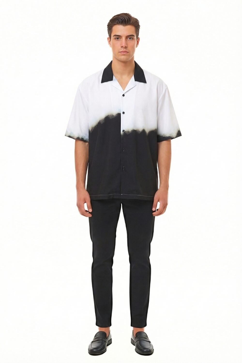 MONOCHROME DIP-DYE OVERSIZED SHIRT