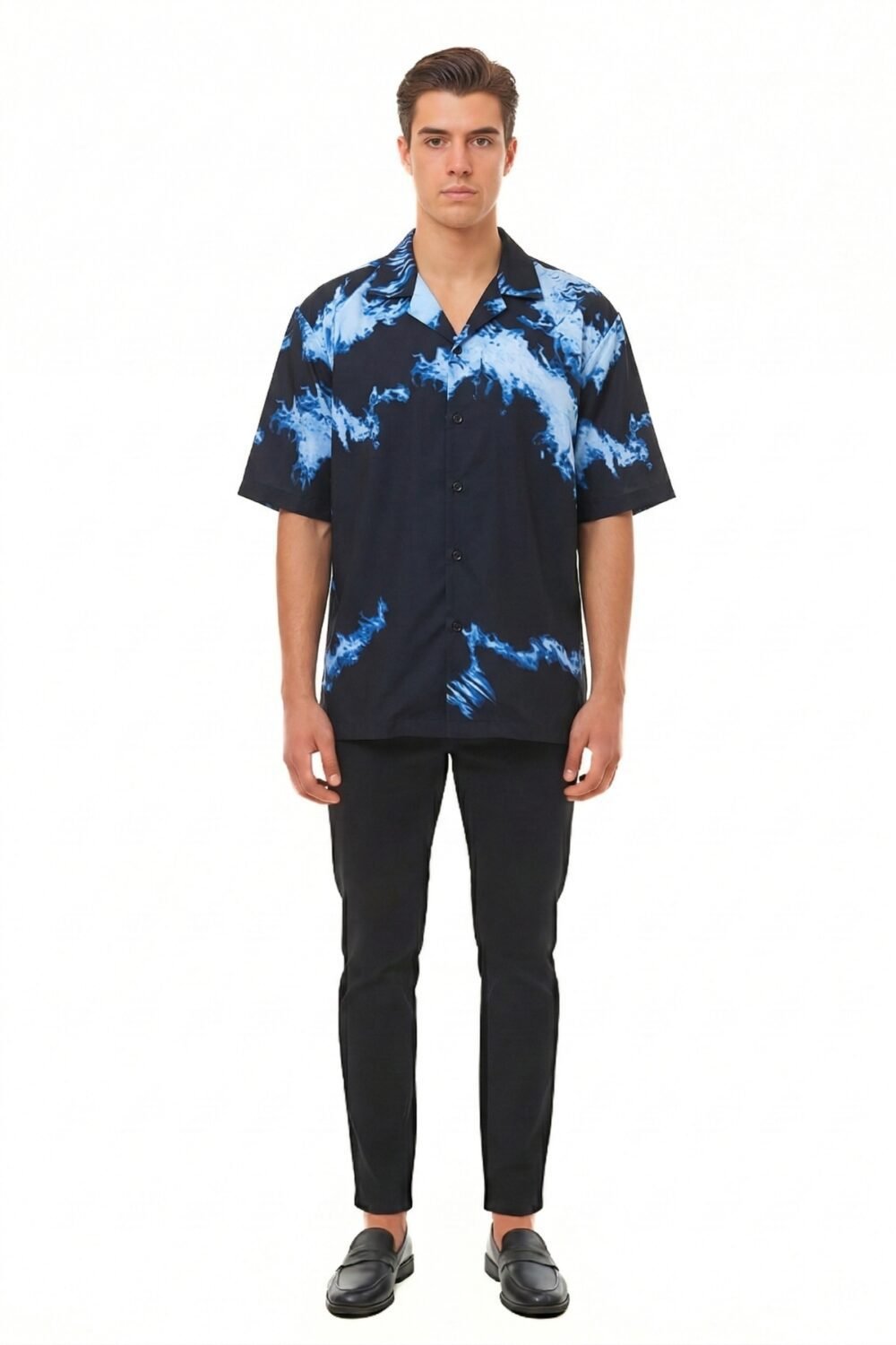 NAVY ELECTRIC STORM OVERSIZED SHIRT