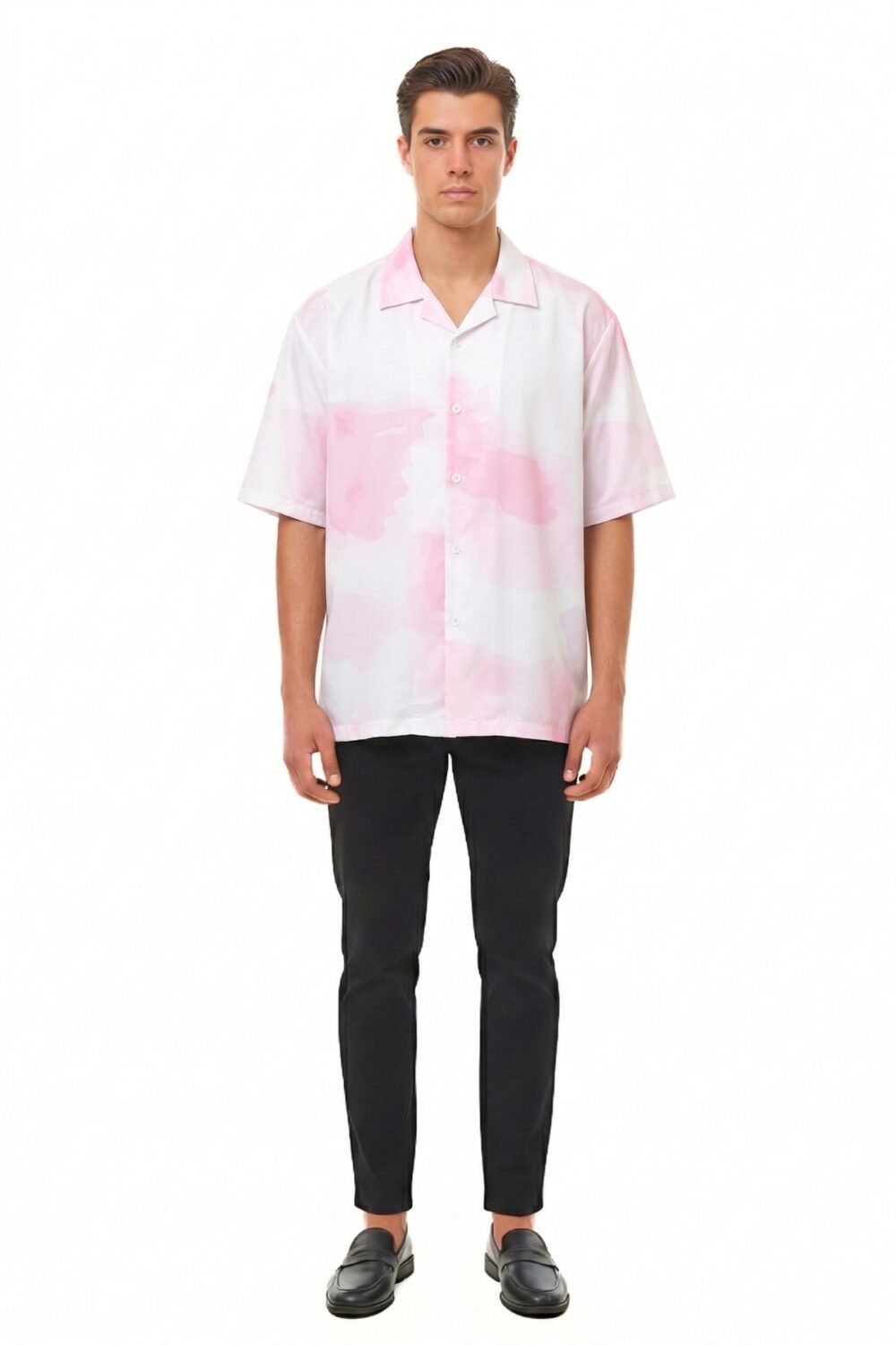 PASTEL PINK WATERCOLOR CLOUD OVERSIZED SHIRT