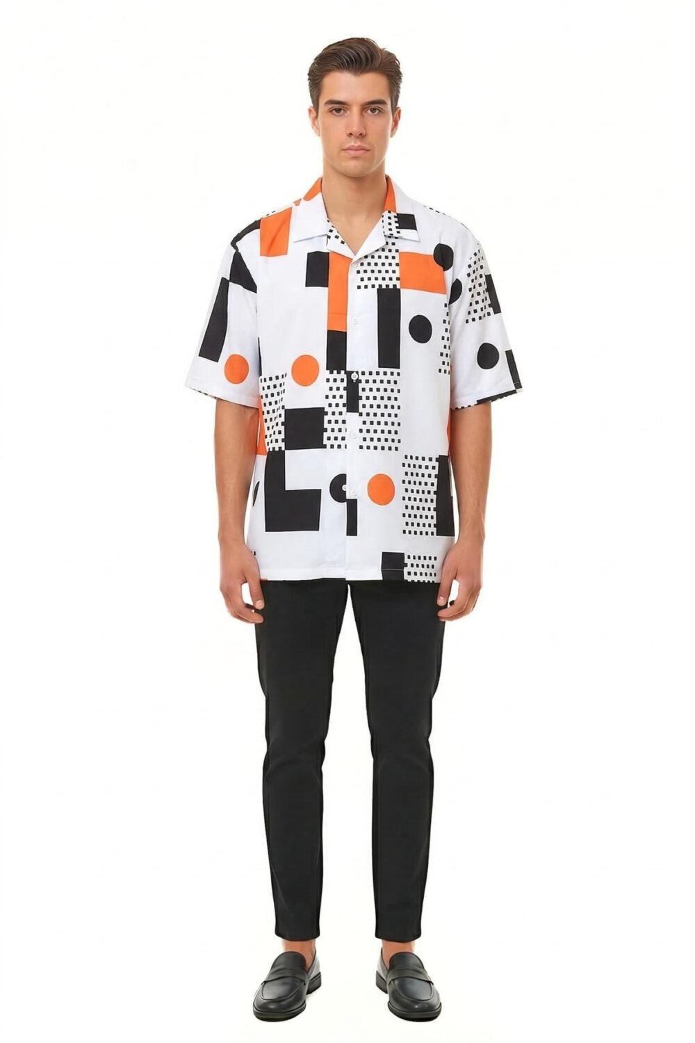RETRO MEMPHIS GEOMETRIC OVERSIZED SHIRT