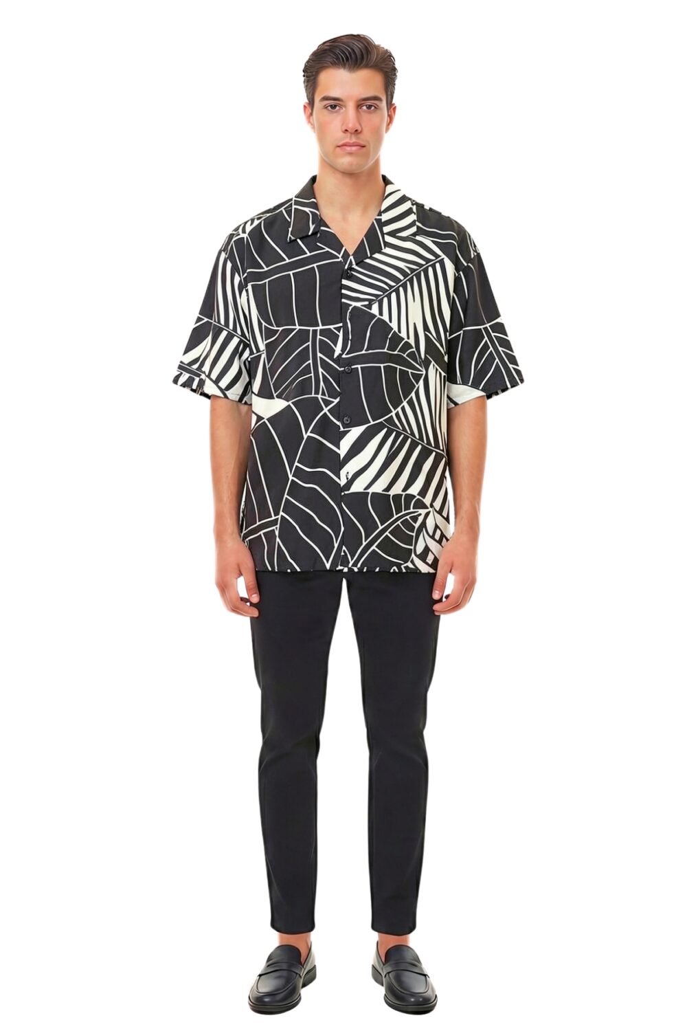 MONOCHROME BOTANICAL OVERSIZED SHIRT