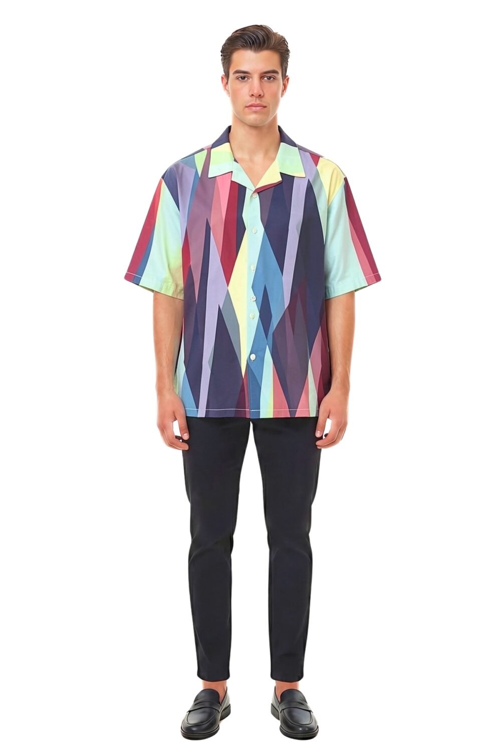 MULTI-COLOR GEOMETRIC PRISM OVERSIZED SHIRT