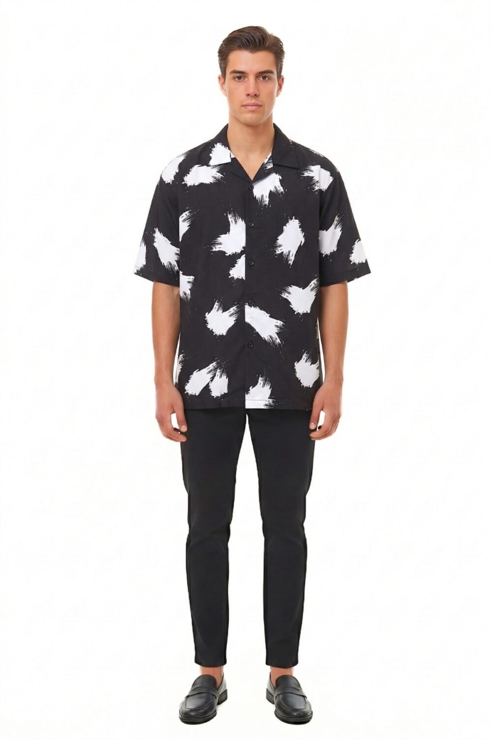 MONOCHROME BRUSHSTROKE OVERSIZED SHIRT