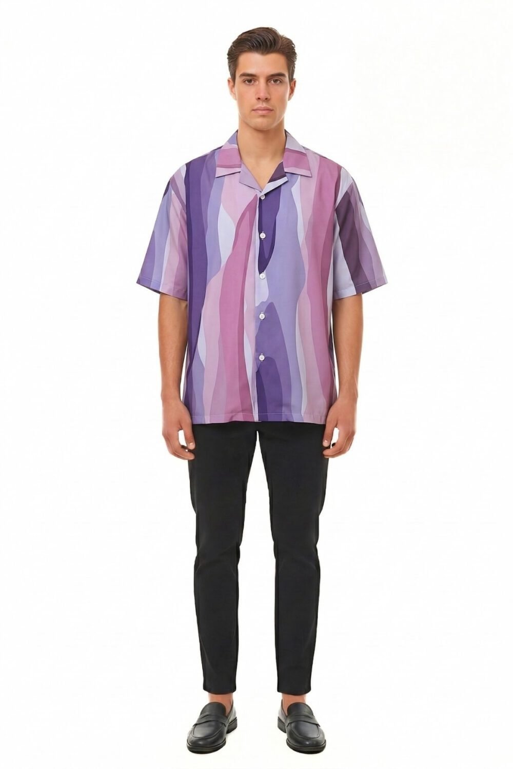 PURPLE LIQUID WAVE OVERSIZED SHIRT