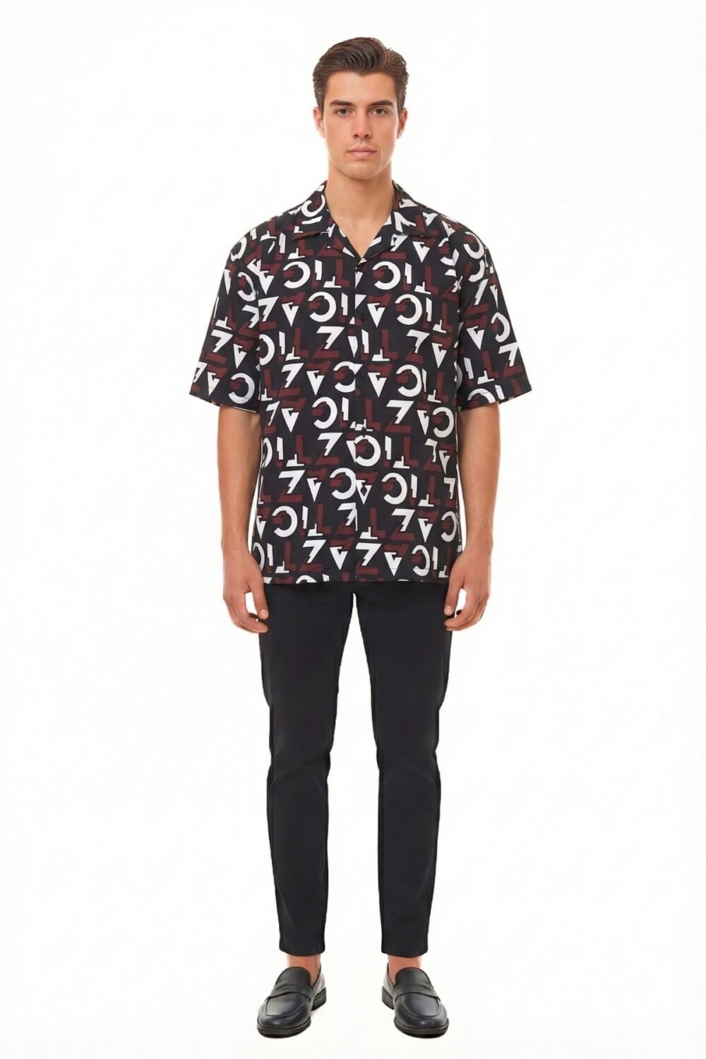 SCATTERED TYPOGRAPHY OVERSIZED SHIRT