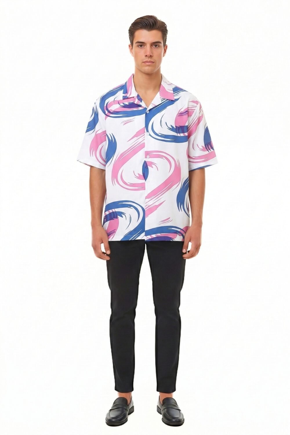 VIBRANT SWIRL BRUSHSTROKE OVERSIZED SHIRT