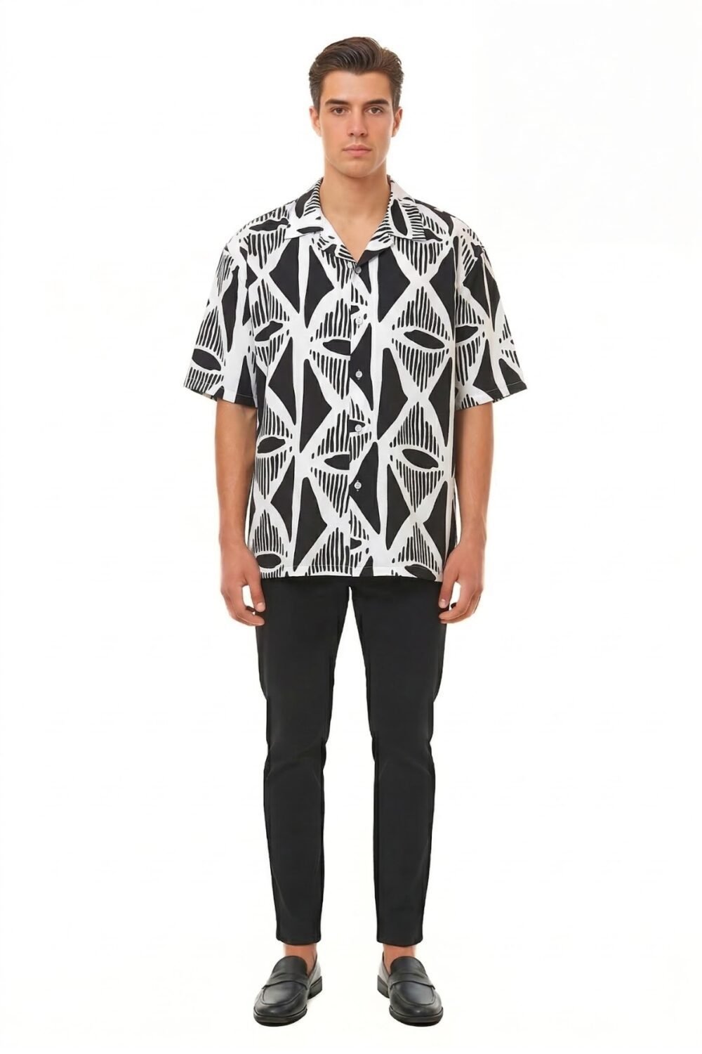 MONOCHROME ABSTRACT GEOMETRIC SHIRT